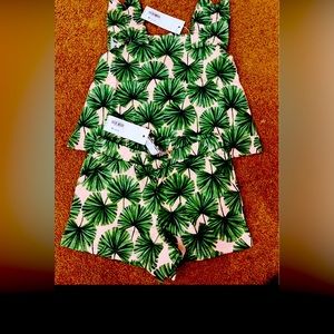 Janie and Jack 3T pink and green summer outfit